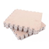 Mocheta Pufoasa Tip Covor Puzzle Sorandy, 10 bucati, crem - SECOND