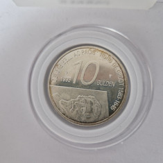 Olanda 10 Gulden-1995- Argint de 800-Beatrix-15 grame