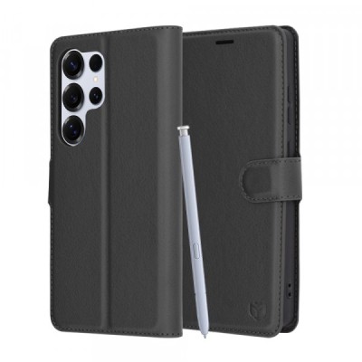 Husa pentru Samsung Galaxy S25 Ultra S938, Techsuit, Leather Folio, Neagra foto