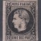 ROMANIA1866 LP 20 a CAROL FAVORITI 20 PARALE NEGRU/ROZ HARTIE SUBTIRE LIPSA GUMA