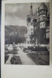 Carte postala, Sinaia, Castelul Peles, fatada si terasele, 1925