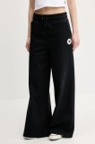 Converse pantaloni de trening femei, culoarea negru, cu imprimeu, 10027980-A02