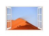 Sticker decorativ, Fereastra 3D, Dune de nisip, 85 cm, 201STK, natura si peisaje