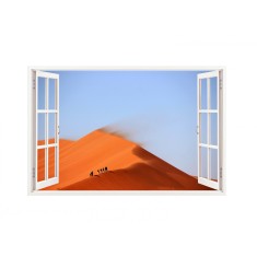Sticker decorativ, Fereastra 3D, Dune de nisip, 85 cm, 201STK