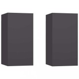 Cumpara ieftin Comode TV, 2 buc., gri, 30,5x30x60 cm, lemn prelucrat