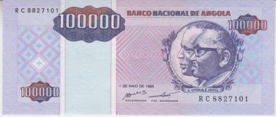 M1 - Bancnota foarte veche - Angola - 100000 kwanzas foto