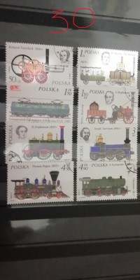A12 S3 2 - Timbre foarte vechi - Polonia - locomotive foto