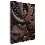 Tablou canvas sculptura lemn detaliu, maro, negru 1085 Tablou canvas pe panza CU RAMA 80x120 cm