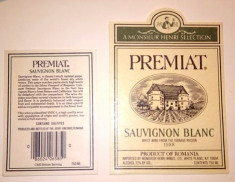 eticheta veche romaneasca Preniat Sauvignon Blanc Jidvei &amp;#039;88 foto