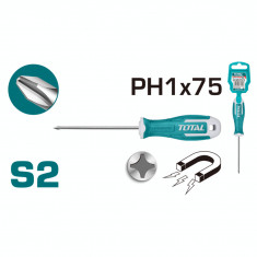 TOTAL - Surubelnita Phillips- PH1 - 5.0 - 75mm -(Industrial) - MTO-THT26PH1075