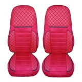 2 x Huse Scaune pentru Volvo FH 2014-2020 EURO 6 Camioane Rosu Piele LHD RHD