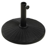 Outsunny Bază pentru Umbrelă cu St&icirc;lpi de &Oslash;38/48 mm din Plastic cu Efect de Ratan, &Oslash;44.5x32 cm, Negru | Aosom Romania