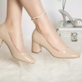 Pantofi cu toc alyssa bej piele ecologica lacuita, 36