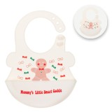 Bavetă Crăciun Gingerbread Man, Silicon, Unisex, Alb, 19.5x28cm, Oem