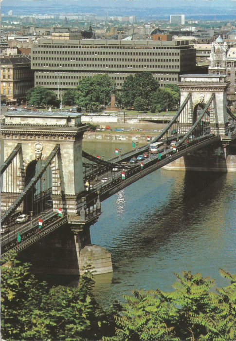 *Ungaria, poduri (13), Budapesta, c.p.i., circulata, 1982