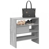 VidaXL Rafturi pentru pantofi 2 buc stivuibile gri Sonoma 60x30x30,5cm