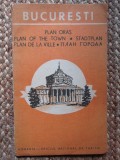 București, Plan oraș, hartă, text &icirc;n 5 limbi, Voiculescu Paraschiv, 1976