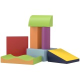 HOMCOM Set de 7 Blocuri Moi pentru Copii 1-3 Ani &icirc;n Spumă și Piele PU, pentru Casă și Grădiniță, Multicolor | Aosom Romania