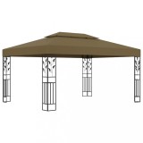 VidaXL Pavilion cu acoperiș dublu, gri taupe, 3 x 4 m, 180 g/m&sup2;