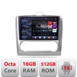 Navigatie Ford Focus 2 Clima Automata 2005-2010 Edotec Kit-140-automatic 8 core QLED 2K 16+512 360 Android Waze USB Navigatie Internet Youtube Radio C
