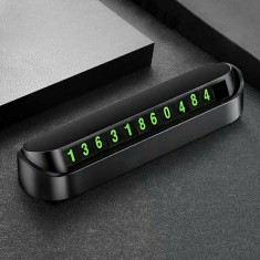 Suport afisaj numar telefon, pentru parcare temporara, cu banda magnetica si cifre fluorescente, Negru