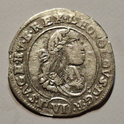 Ungaria 6 kreuzer 1671 KB argint Leopold l foto