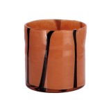 Cumpara ieftin Vaza flori sticla neagra maro 12 x 12 cm