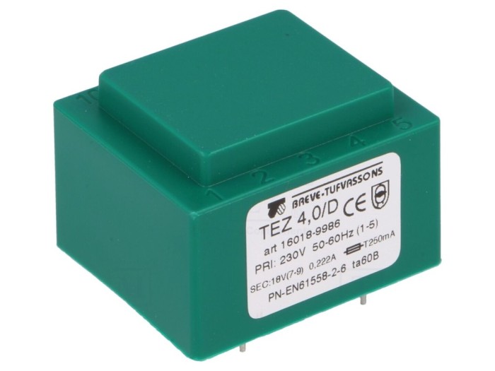 Transformator &Icirc;ncapsulat 4VA 230V 18V PCB