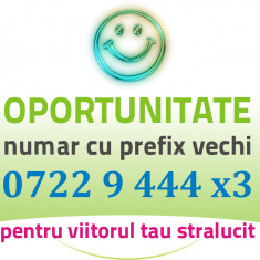 Numar usor Prefix Vechi Vodafone - 0722.9.444.x3 cartela Gold numere usoare AUR