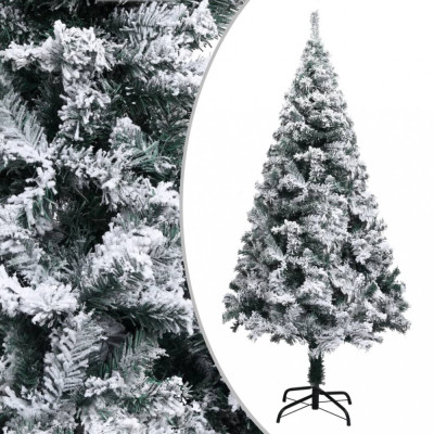 Pom de Crăciun artificial cu zăpadă, verde, 150 cm, PVC foto
