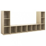 Cumpara ieftin Dulapuri TV, 4 buc, stejar sonoma, 107x35x37 cm, lemn prelucrat