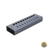 Hub USB Orico BT2U3-10AB 10 x USB-A 3.0 Gri