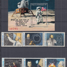 1989 LP 1228 LP 1229-20 ANI PRIMUL PAS AL OMULUI PE LUNA SERIE+COLITA NED. MNH