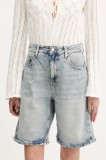 Tommy Jeans pantaloni scurți jeans uni, high waist, DW0DW20086
