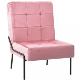 Scaun de relaxare, roz, 65x79x87 cm, catifea GartenMobel Dekor, vidaXL