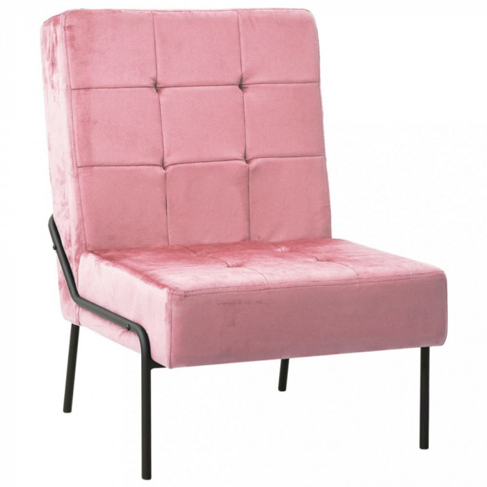 Scaun de relaxare, roz, 65x79x87 cm, catifea GartenMobel Dekor
