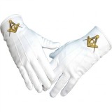 Cumpara ieftin M?nu?i ceremonie brodate &ndash; bumbac 100% cu simboluri masonice