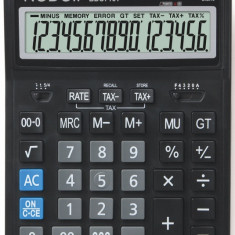 Calculator De Birou, 16 Digits, 206 X 155 X 35 Mm, Dual Power, Rebell Bdc 716m - Negru