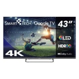 Televizor SmartTech QLED 43QG02V, 108 cm, Smart Google, 4K Ultra HD, Clasa F, Smart Tech
