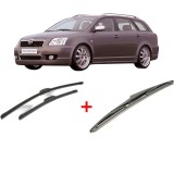 Cumpara ieftin Set 3 stergatoare TOYOTA AVENSIS Estate (_T25_) din 2003 - 2008, pentru parbriz si luneta fata si spate auto, Bosch Twin, din cauciuc siliconat rezist