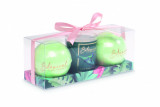 Set cadou femei BOTANICAL WELLNESS - GREEN - RELAX SET (2 bile efervescente baie + lumanare parfumata)