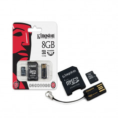Kit card memorie microSDHC 8GB, clasa 4, adaptor microSD/USB, Kingston foto