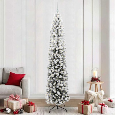 vidaXL Brad de Crăciun artificial Verde 240 cm PVC și oțel și plastic 3395047 foto