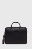 Tiger Of Sweden geanta pentru laptop din piele culoarea negru