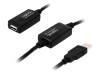 Cablu repeater USB Logilink 10m USB 2.0 Negru 0.48Gbps