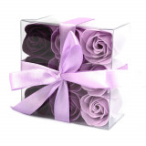 Cutie cu 9 Flori de Sapun - Trandafir Violet
