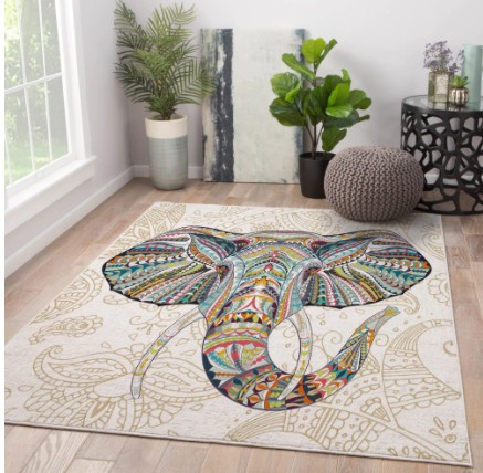 Covor Oyo , 100% poliester, 160 x 230 cm, model elefant / 17