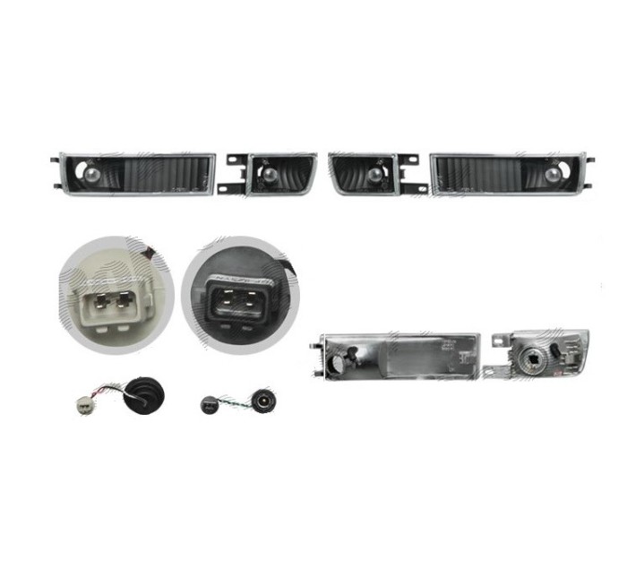 Set lampa semnalizare fata VW GOLF 3, 08.1991-04.1999; VENTO/JETTA (USA) (1H), 01.1992-10.1998, Taiwan, partea stanga+dreapta, cu lampa ceata fata;ti