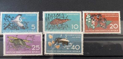 PC185 - DDR 1959 Fauna, serie MNH, 5v foto