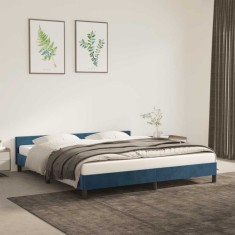 vidaXL Cadru de pat fără saltea, albastru &icirc;nchis, 180x200 cm, catifea